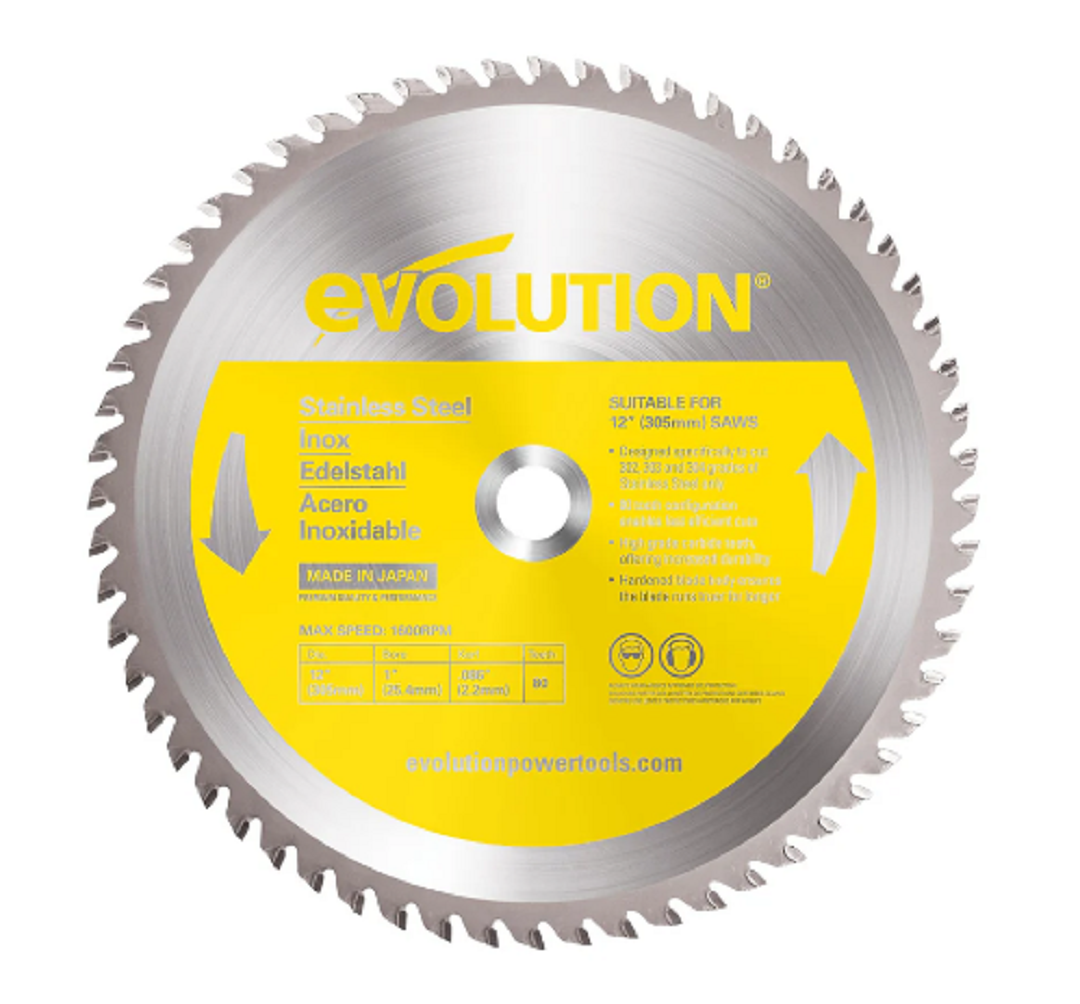 12 in. / 80T / 1 in. Arbor / Stainless Steel Blade