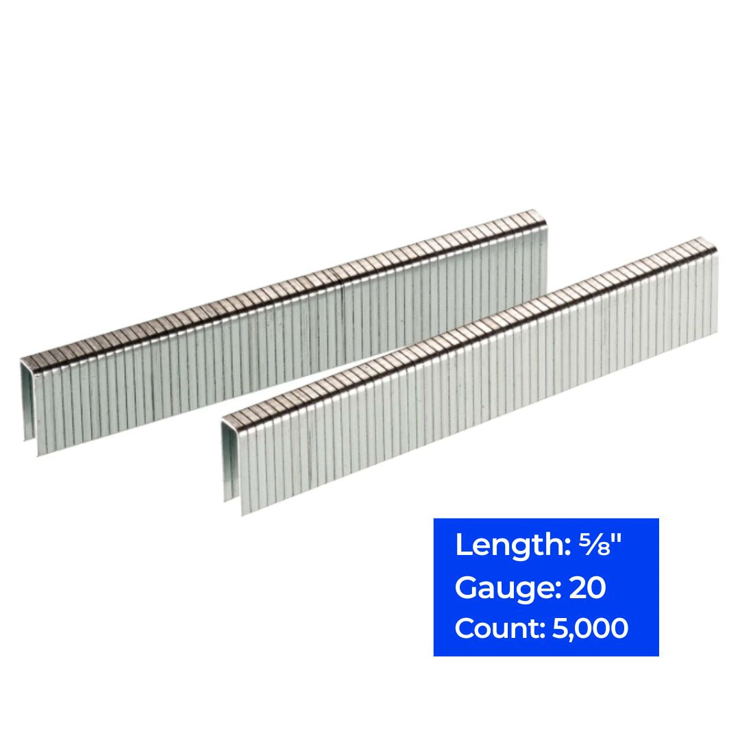 20ga 3/16″ Crown Fine Wire Staples 5/8", 5,000 ct