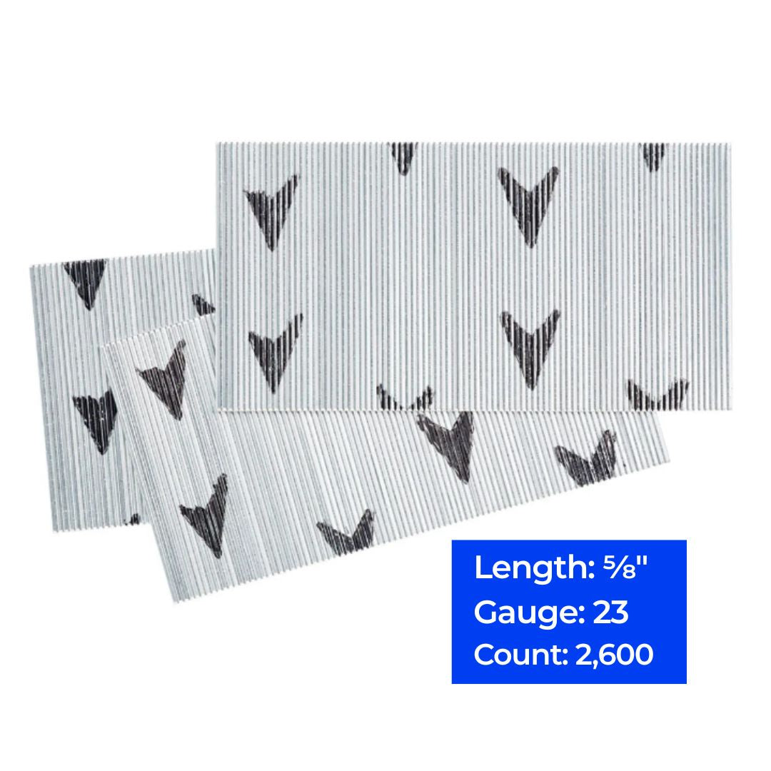 23ga Straight Strip Micro Pins 5/8", 2,600 ct