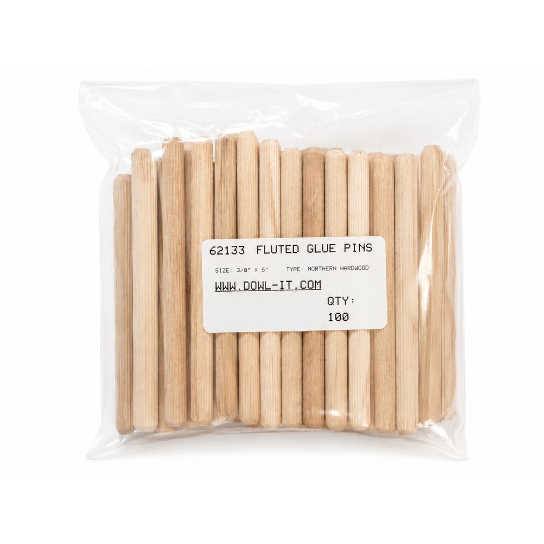 3/8" x 5" Fluted Dowels 100 pc