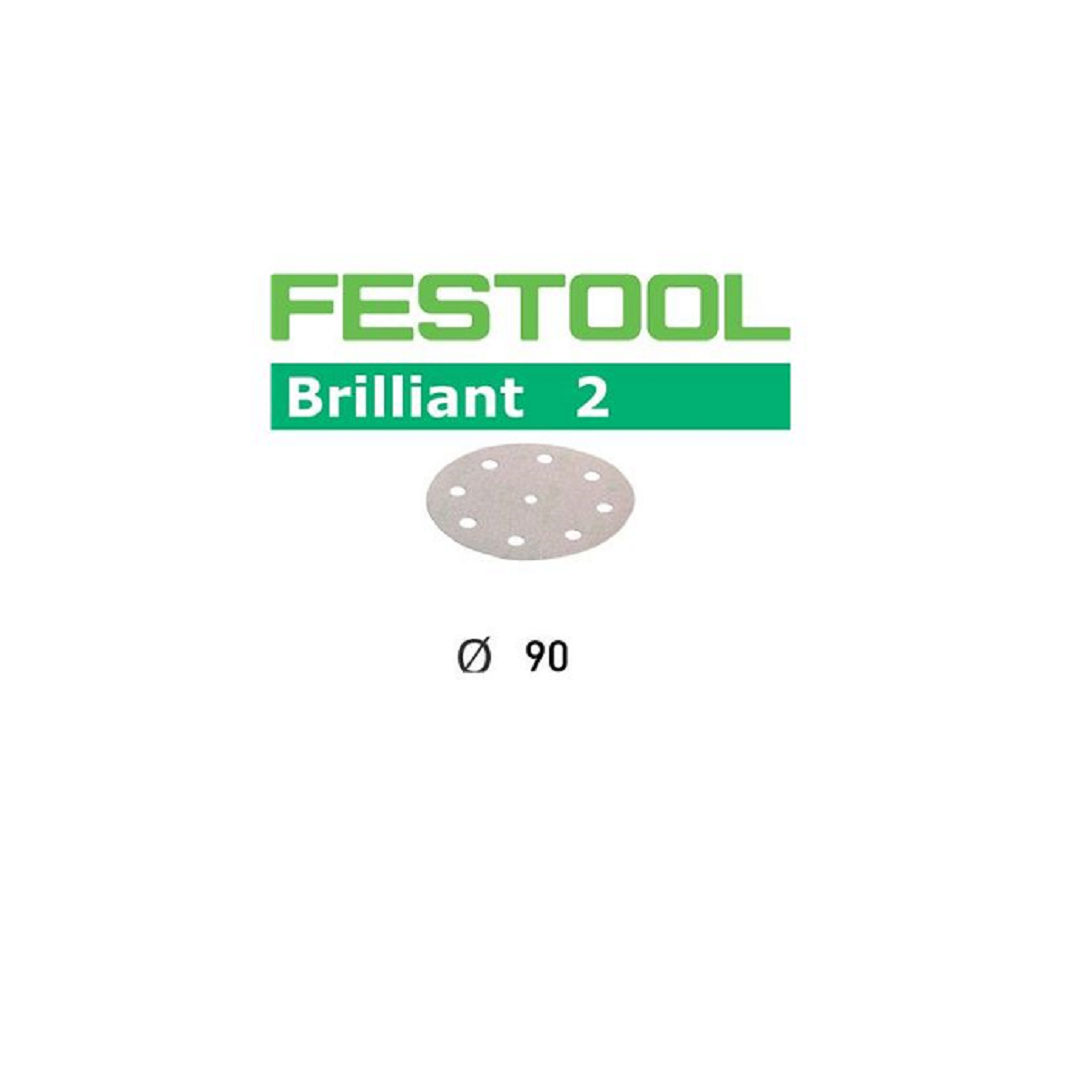 Festool Brilliant 2, RO90 Abrasives - 180 Grit - 100-Pack
