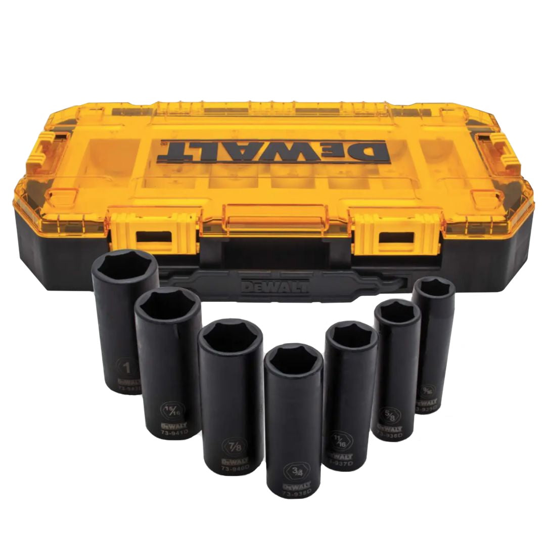 7 piece 1/2" in Drive Deep Impact Socket Set