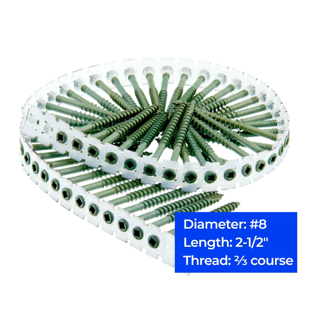 #8 Composite Decking 2/3 Coarse 2-1/2" Screws, 800 ct