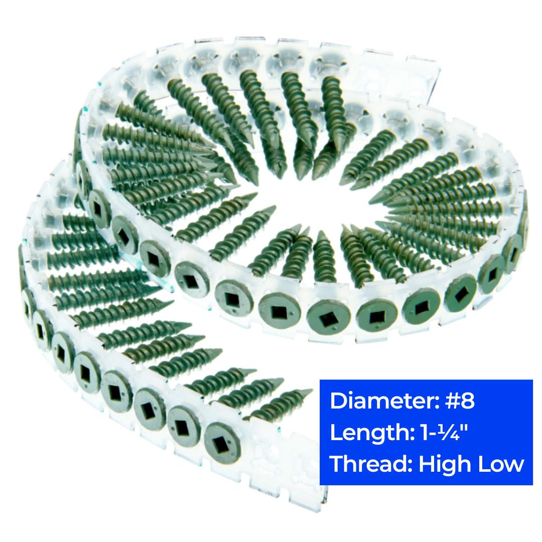 Cement Board Collated Screws 1-1/4", 1000 ct