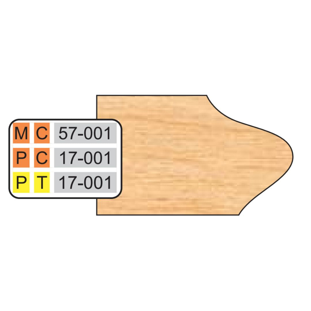 Freeborn PC-17-001 Door Edge Detail Pro-Line Shaper Cutter