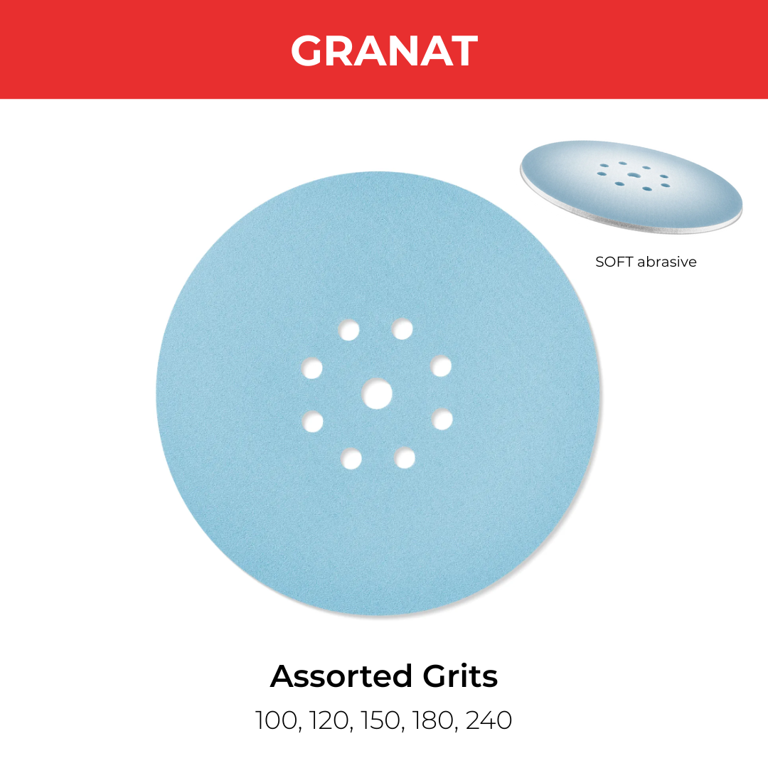 Festool 25-Pack SOFT Granat Sanding Discs for Planex Long-Reach Sanders