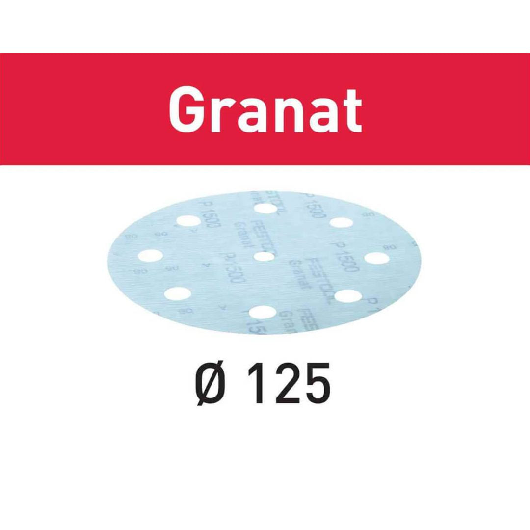 P1000-Grit Granat Sandpaper for 125mm Sanders, 50ct