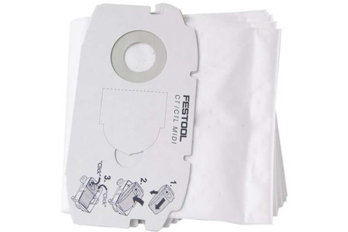 Cloth Replacement Filter Bags for CT MIDI Dust Extractor, 5-Pack