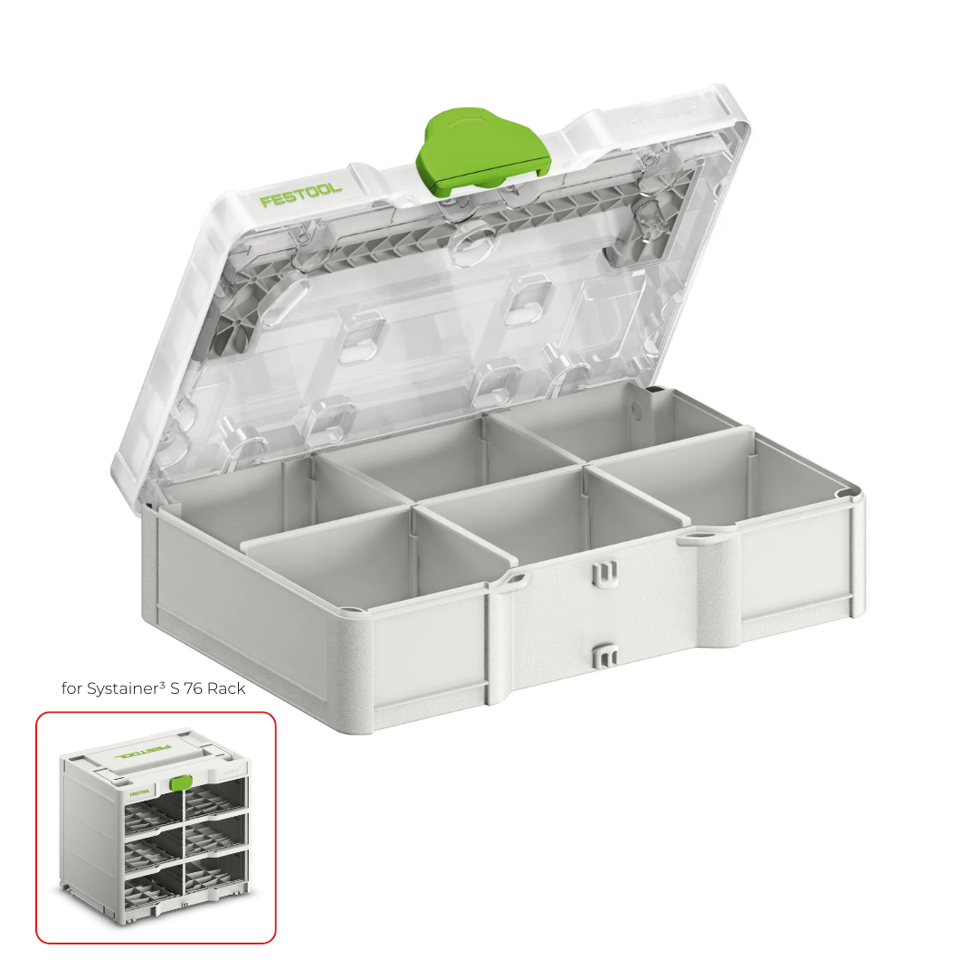 Festool 577817 Mini Systainer with Dividers and Transparent Cover for Systainer³ Rack