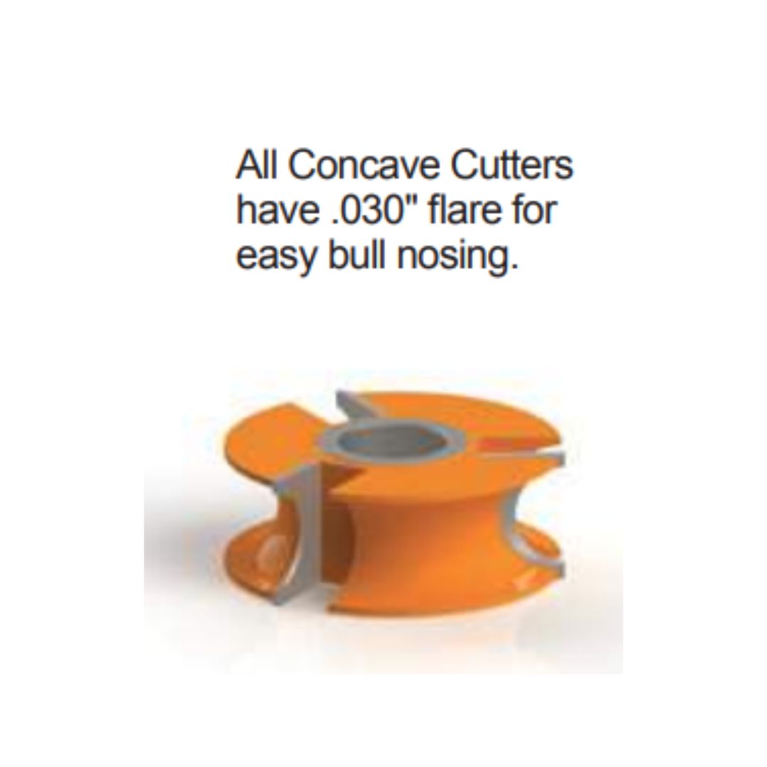 Freeborn MC-64-009 1-1/8" Half Round Concave Shaper Cutters