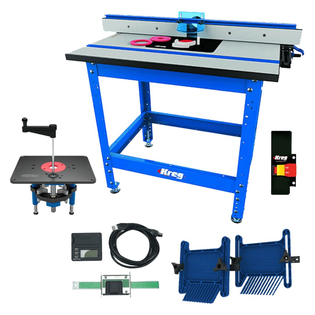 Kreg KL3 PRS1045 Pro II DRO Router Table Package – Router Lift – Feather Boards – Router Table Switch – Digital Readout