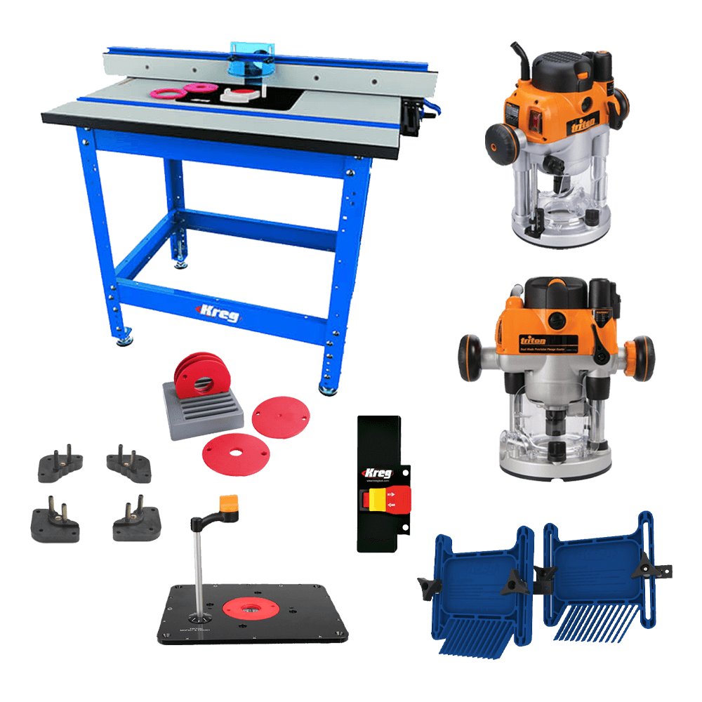 Kreg KT2 PRS1045 Pro II Router Table Lift Package for Triton Router – Feather Boards – Router Table Switch