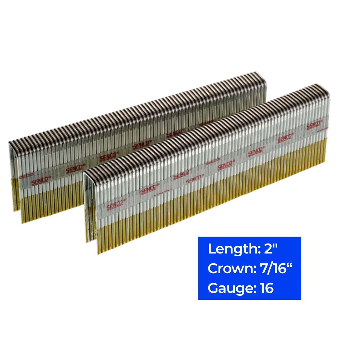 16ga 7/16″ Crown Heavy Wire Staples 2", 10,000 ct