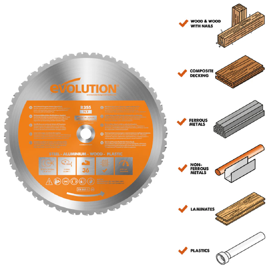 14 in. / 36T / 1 in. Arbor / Multi-Material Blade