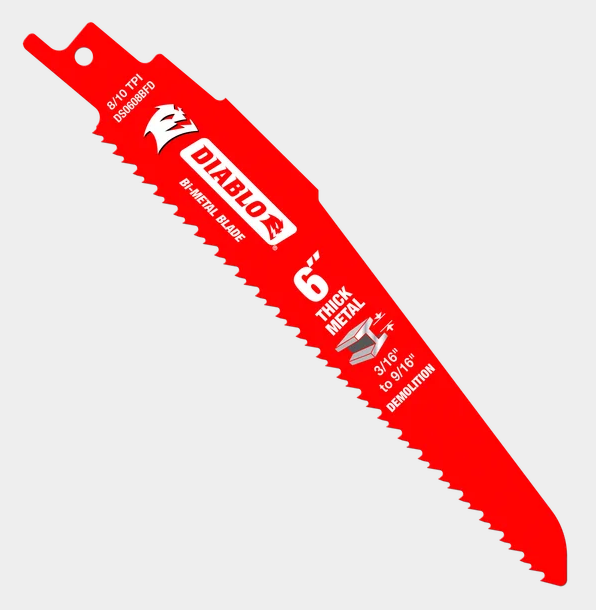 6" 8/10TPI Bi-Metal Reciprocating Saw Blade for Thick Metal