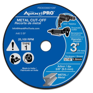 Avanti Pro 3 x 1/16 x 3/8in Disc Cut Off