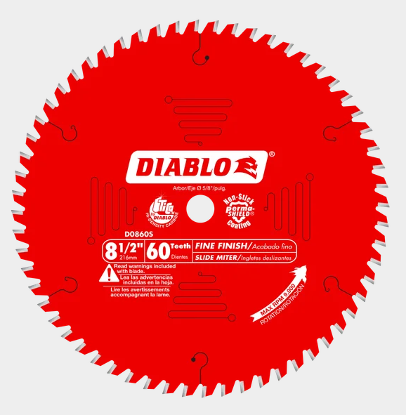 8-1/2" x 60-Teeth Fine Finish Saw Blade for Wood