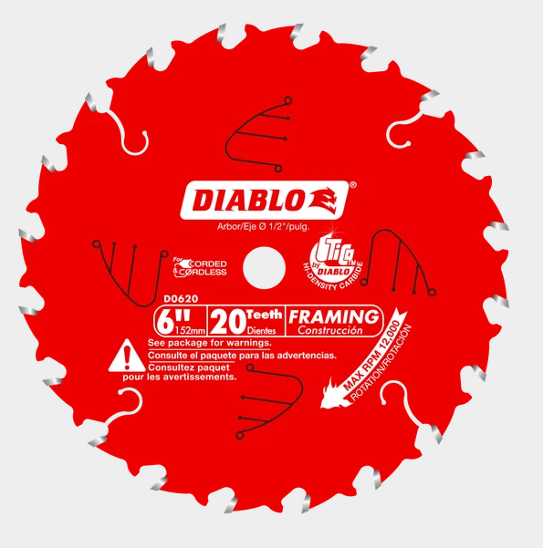 Diablo 6" x 20-Teeth Framing Saw Blade for Wood