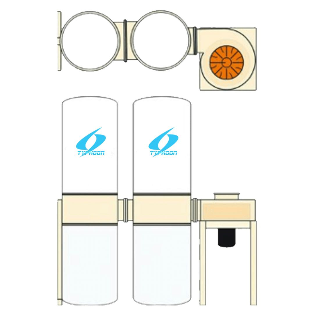 5HP 3PH Straight Dust Collector