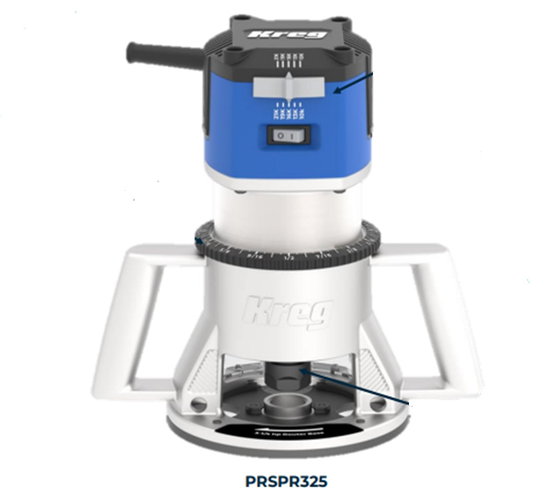 Kreg® 3 1/4 HP SureSpeed™ Fixed-Base Router PRSPR325