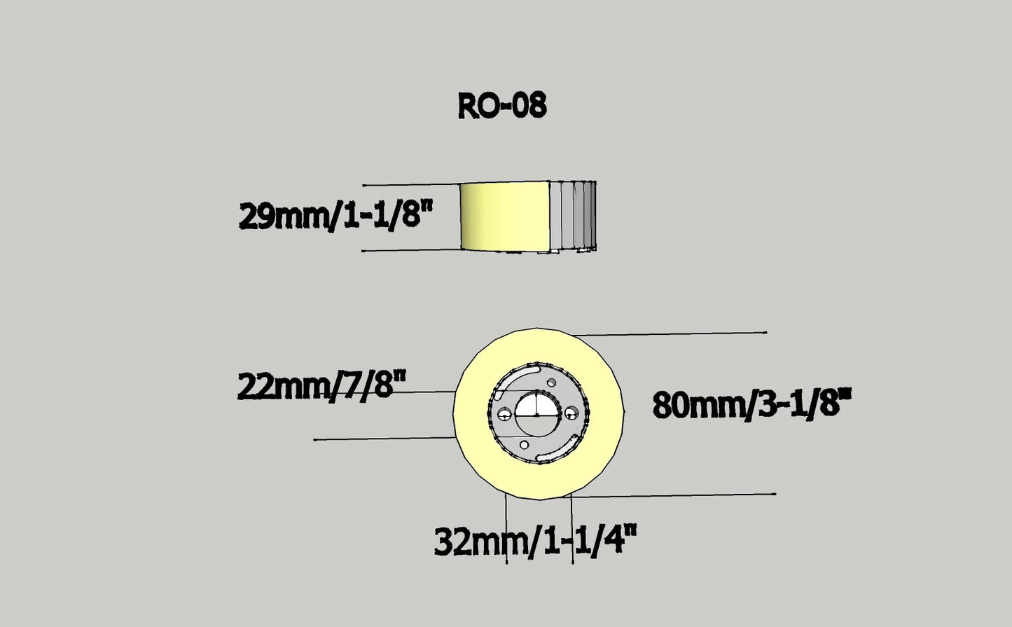 RO-08 Standard Powerfeed Roller for Most 1/4HP Feeders