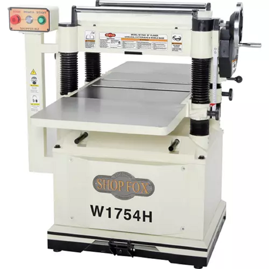 Shop Fox W1754H 20" Planer with Built in Mobile Base and Helical Cutterhead