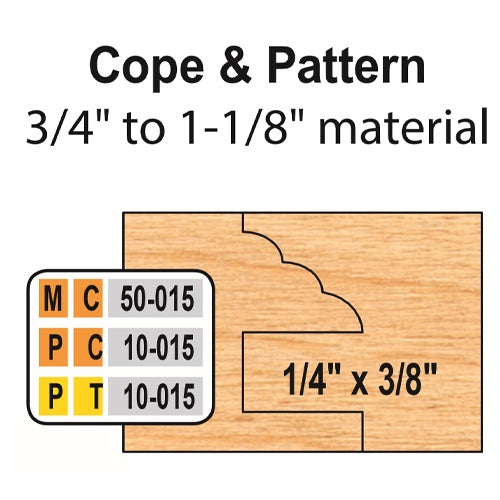 Freeborn MC-50-015 6pc Cabinet Door Cope and Pattern Set