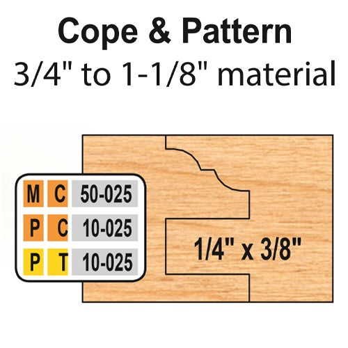 Freeborn MC-50-025 6pc Cabinet Door Cope and Pattern Set 422