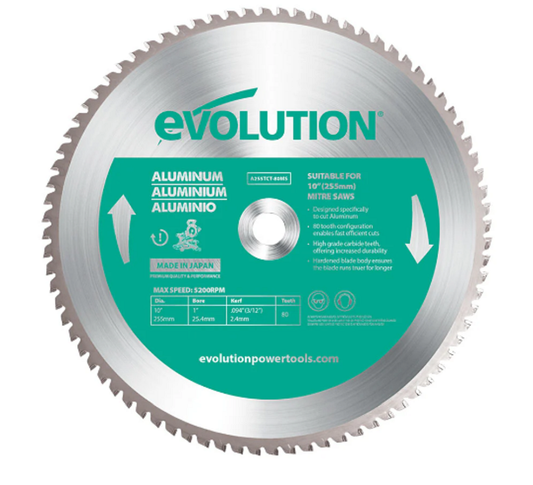 10 in. / 80T / 1 in. Arbor / Aluminum Blade