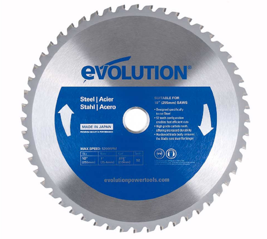 10 in. / 52T / 1 in. Arbor / Mild Steel Blade