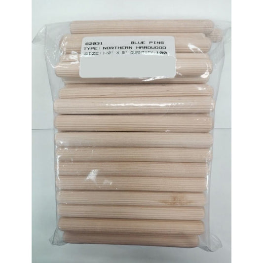 1/2" x 5" Fluted Dowel 100 pc