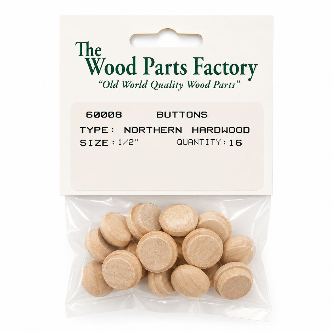 1/2" Northern Hardwood Button 16pc