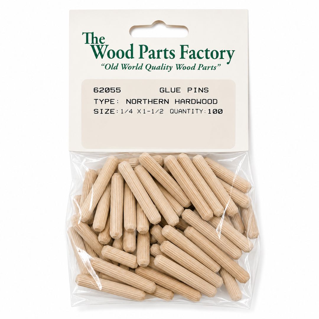 1/4" x 1-1/2" Fluted Dowel 100 pc