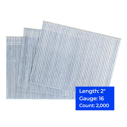 16ga Straight Strip Finish Nails 2", 2,000 ct