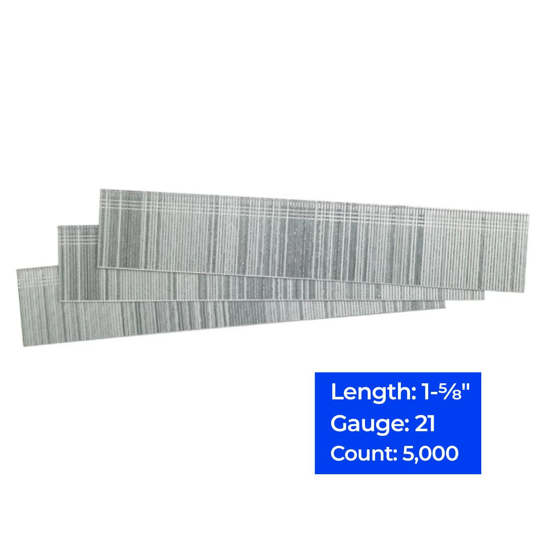 21ga Straight Strip Medium Head Pins 1-5/8", 5,000 ct