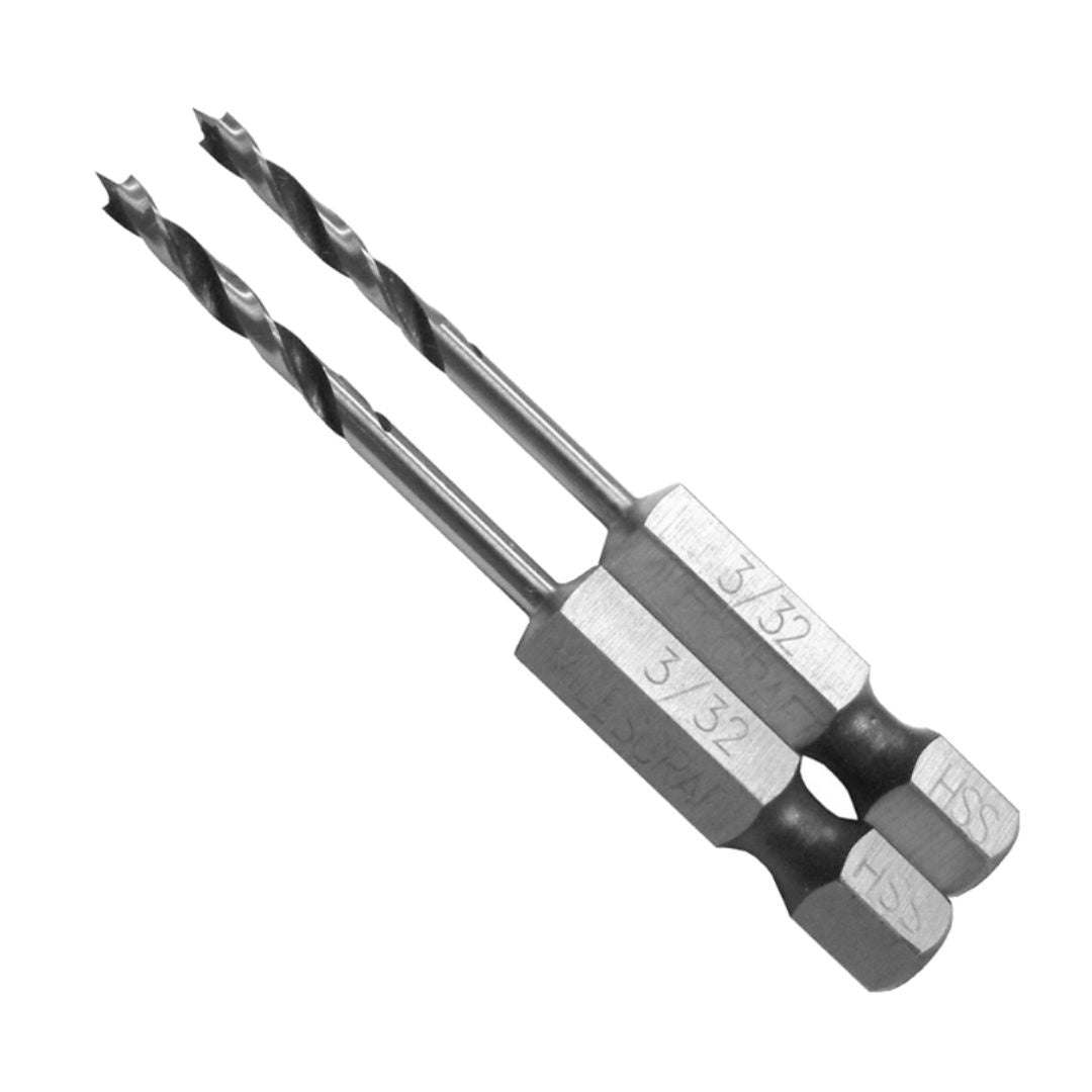 Milescraft 3/32" Wood Stubby Bit, 2 Pcs
