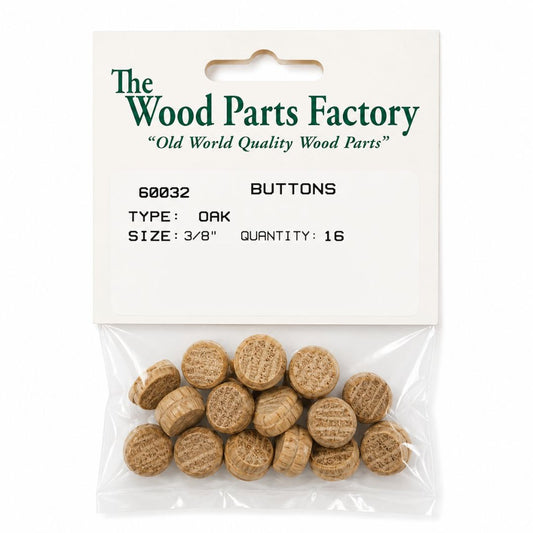 3/8" Oak Button 16pc