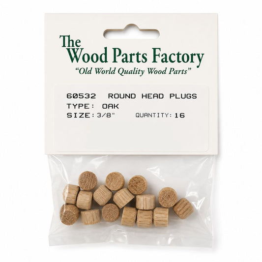 3/8" Oak Round Head Plugs 16pc