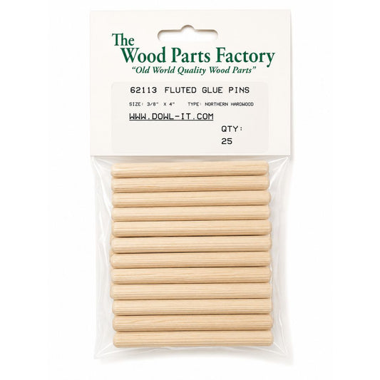 3/8" x 4" Fluted Dowel 25 pc