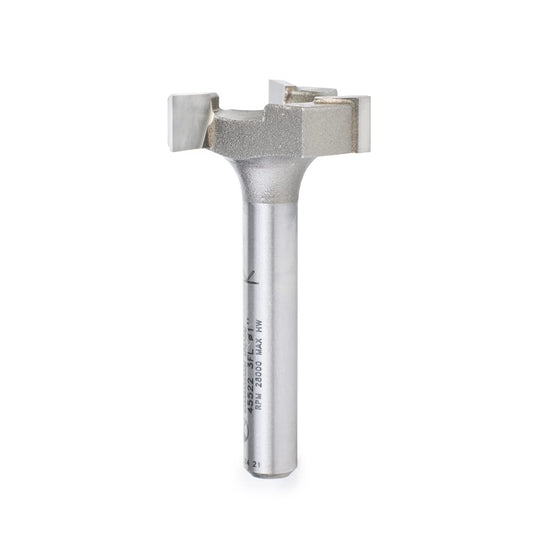 Carbide Tipped 1 Dia x 1/4 CH x 1/4 Shk x 1-3/4 Long Spoilboard Surfacing & Flattening 3-Flute Router Bit