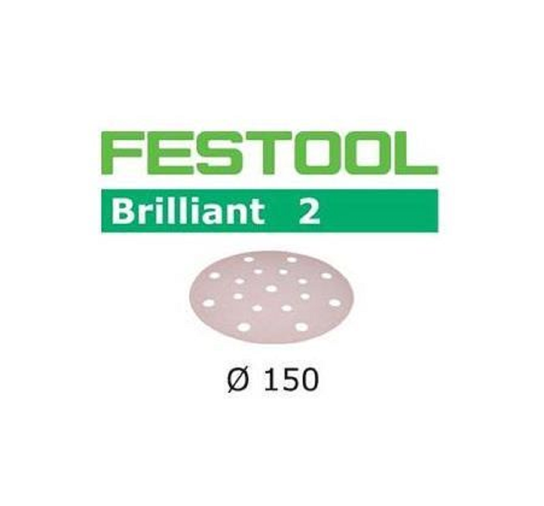 Festool Abrasives, 6" Diameter Brilliant2 P40 Grit, 50 Pack