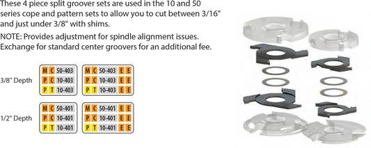 Freeborn MC-50-401 Split Groover Set