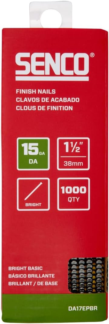 1-1/2" 15 Gauge Angled Finish Nails, Bright Finish 1,000 Count Pack