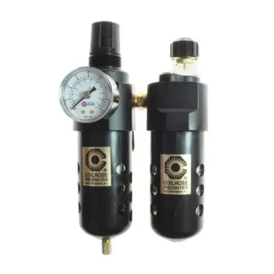 Coilhose Pneumatics 26 Series 1/4" Integral F/R & Lubricator, Gauge 26FCL2-G