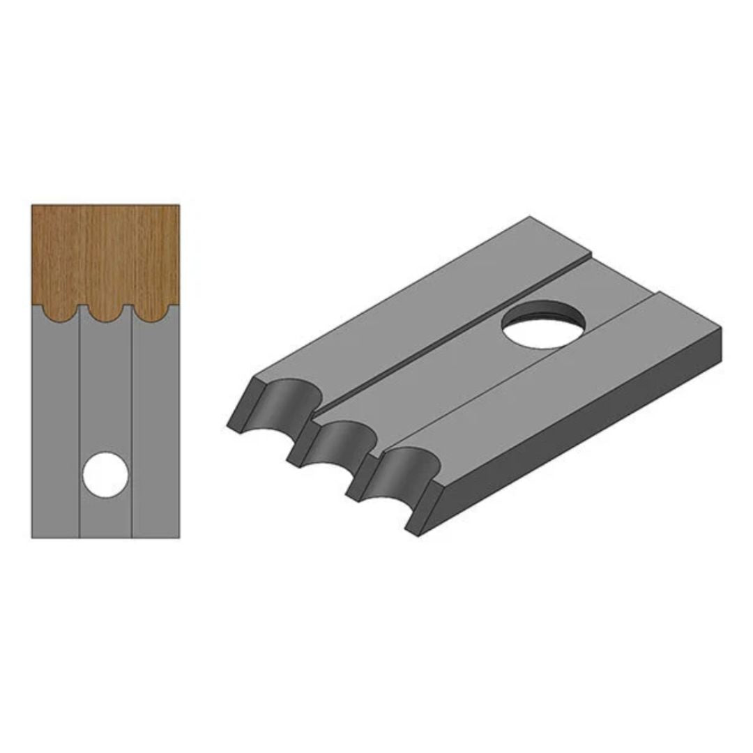 Corob #23, 3 Bead 1/4" - Molding Knives, Set 3