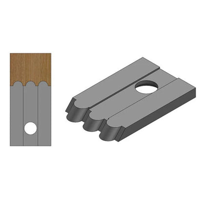Corob #22, 3 Flute 1/4" - Molding Knives, Set 3