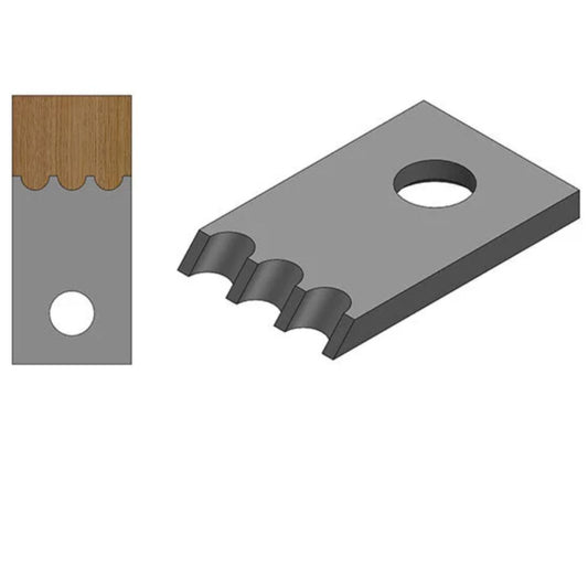 Corob #23, 3 Bead 1/4" - Molding Knives, Set 3