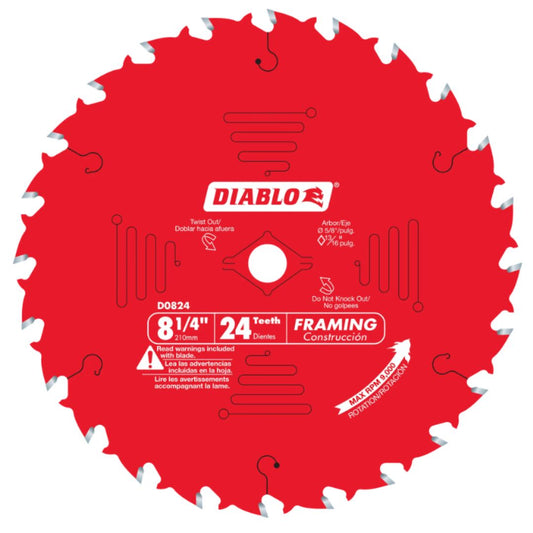 Diablo 8-1/4" x 24-Teeth Framing Saw Blade for Wood D0824X