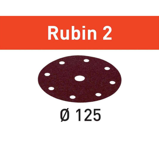 P40-Grit Rubin 2 Sandpaper for 125mm Sanders, 50ct
