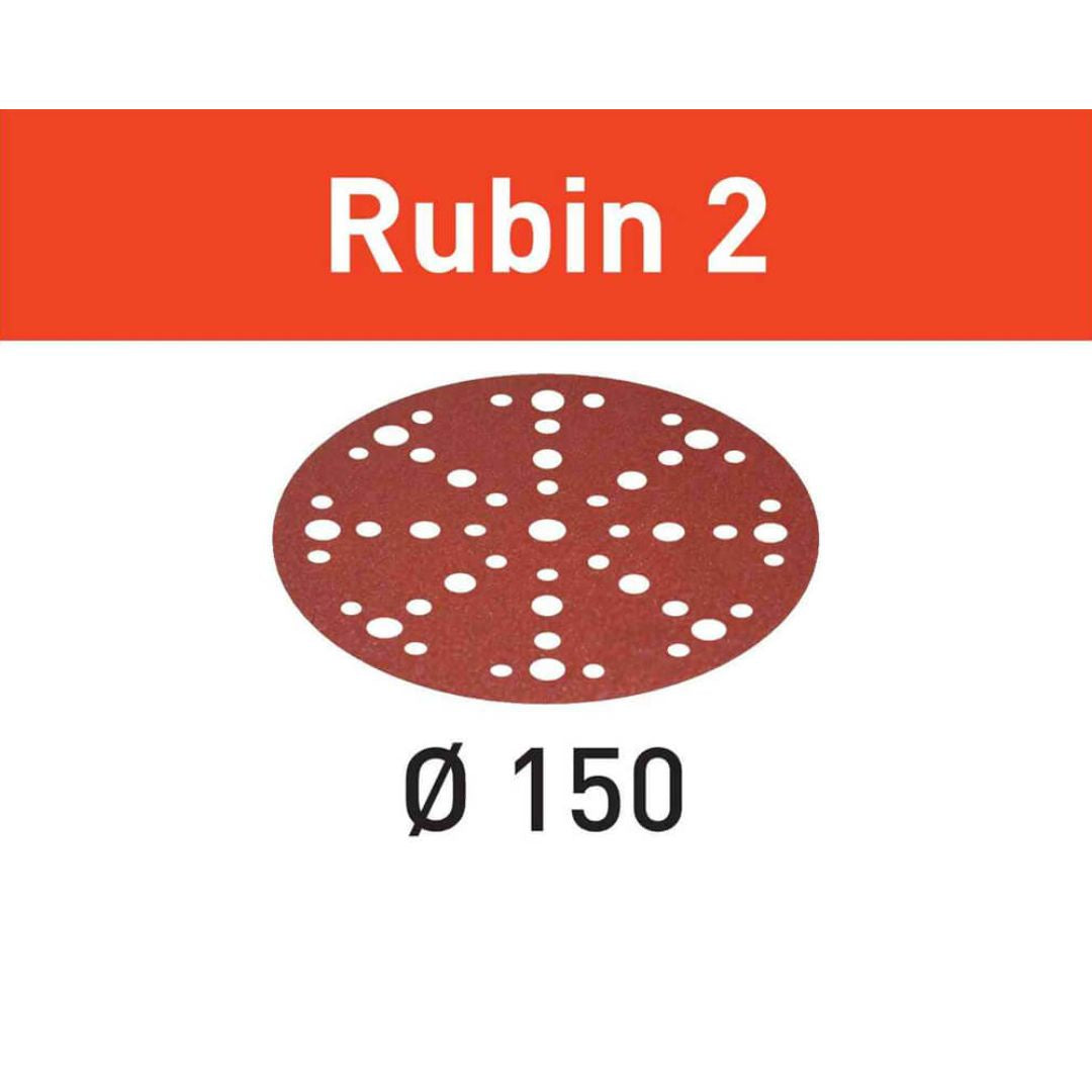 P60-Grit Rubin 2 Sandpaper for 150mm Sanders, 50ct